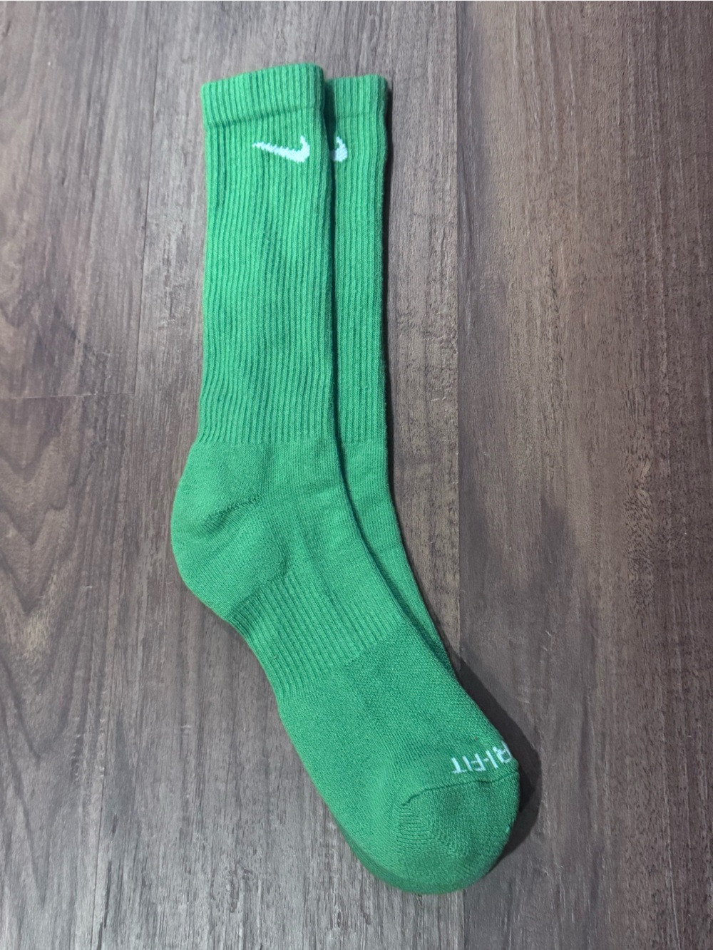 Nike Green Athletic Crew Socks with White Swoosh